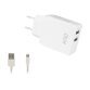 DLH CHARGEUR SECTEUR 2 PORTS USB 12W AVEC CABLE APPLE LIGHTNING MFI POUR IPHONE ET IPAD