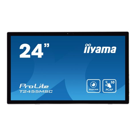 iiyama T2455MSC-B1 Écran d'affichage dynamique Écran plat de signalisation numérique 61 cm (24") LED 400 cd/m² Full HD Noir Écran tactile