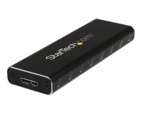StarTech.com Boîtier Aluminium M.2 SSD vers USB 3.0 (5Gbps) avec UASP - Noir - M.2 NGFF SATA avec Clé B & Clé B+M - Boîtier Externe M.2 Portable - Non Compatible avec NVMe / AHCI