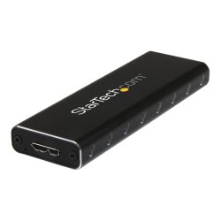 StarTech.com Boîtier Aluminium M.2 SSD vers USB 3.0 (5Gbps) avec UASP - Noir - M.2 NGFF SATA avec Clé B & Clé B+M - Boîtier Externe M.2 Portable - Non Compatible avec NVMe / AHCI