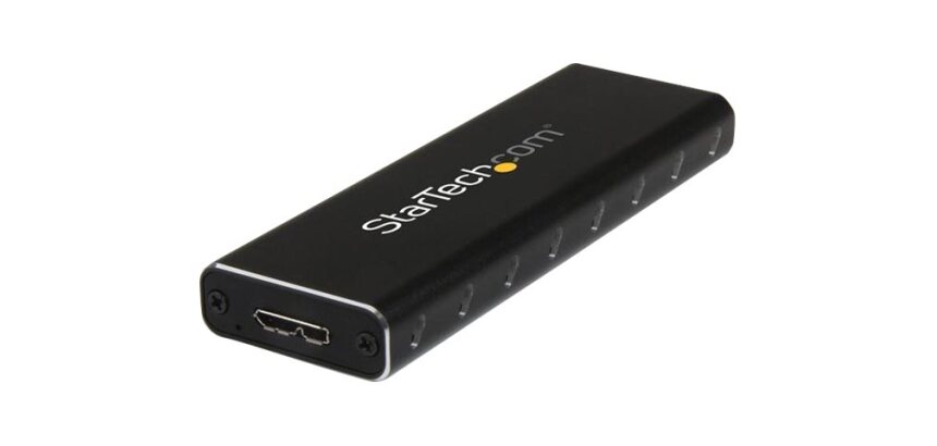 StarTech.com Boîtier Aluminium M.2 SSD vers USB 3.0 (5Gbps) avec UASP - Noir - M.2 NGFF SATA avec Clé B & Clé B+M - Boîtier Externe M.2 Portable - Non Compatible avec NVMe / AHCI