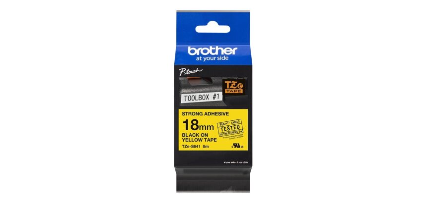 Brother TZE-S641 ruban d'étiquette Noir sur jaune TZ