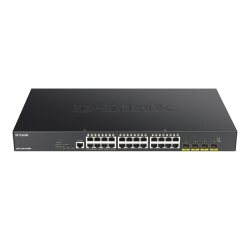 D-Link DGS-1250-28XMP Géré L3 Gigabit Ethernet (10/100/1000) Connexion Ethernet, supportant l'alimentation via ce port (PoE) Noir