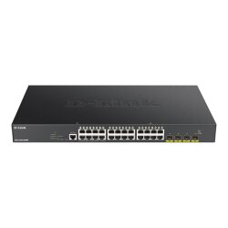 D-Link DGS-1250-28XMP Géré L3 Gigabit Ethernet (10/100/1000) Connexion Ethernet, supportant l'alimentation via ce port (PoE) Noir