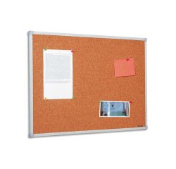Tableau d affichage liege bi office cadre pvc gris format 120 x 90 cm