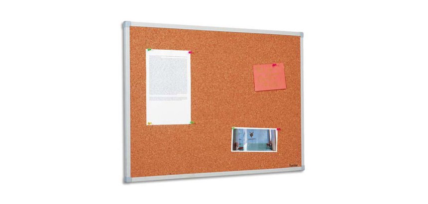 Tableau d affichage liege bi office cadre pvc gris format 120 x 90 cm