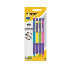 Porte-mine bic matic grip 0,7mm mines hb couleurs assorties blister 4