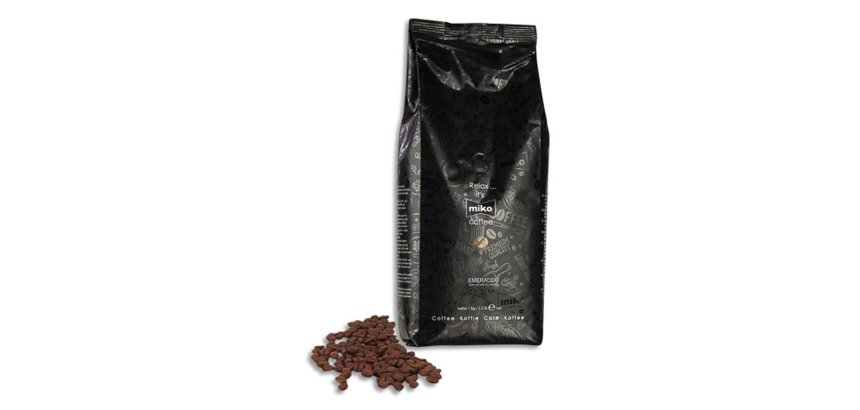 Cafe en grains miko emeraude 80% arabica 20% robusta paquet 1 kg