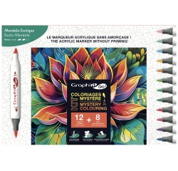 Kit coloriage mystere sans marque theme exotic mandala