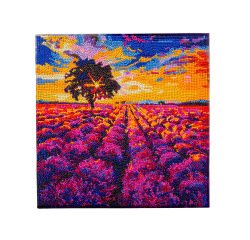 Kit tableau broderie diamant sans marque 30x30cm coloris lavande