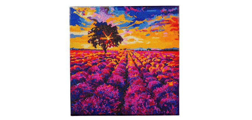 Kit tableau broderie diamant sans marque 30x30cm coloris lavande