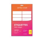 Etiquettes adhesives multiusage office star format a5 210 x 148 mm planche a4 coloris jaune boîte 100 unites