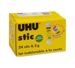 Colle blanche uhu stic 8,2 g sans solvant lavable a l eau 24 unites