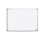 Tableau blanc magnetique acier laque earth bi-office 150x100 cm blanc cadre aluminium 1 unite