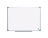 Tableau blanc magnetique acier laque earth bi-office 150x100 cm blanc cadre aluminium 1 unite