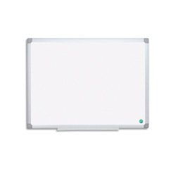 Tableau blanc magnetique acier laque earth bi-office 150x100 cm blanc cadre aluminium 1 unite