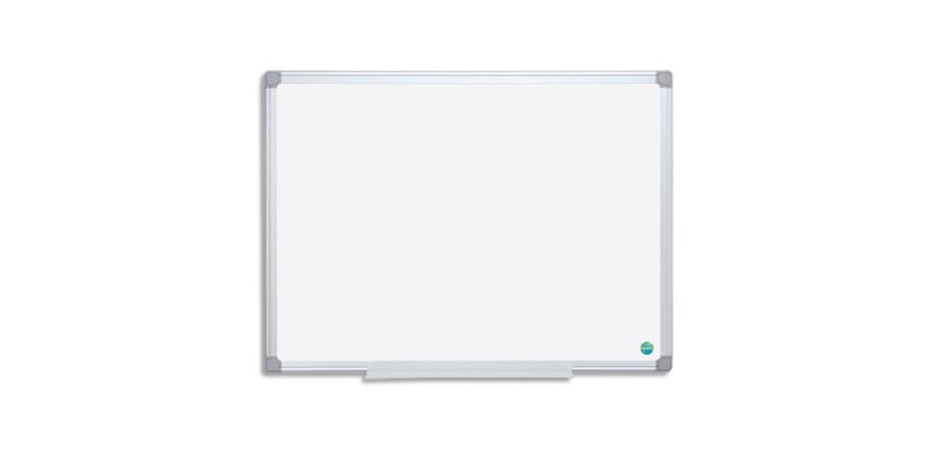 Tableau blanc magnetique acier laque earth bi-office 150x100 cm blanc cadre aluminium 1 unite