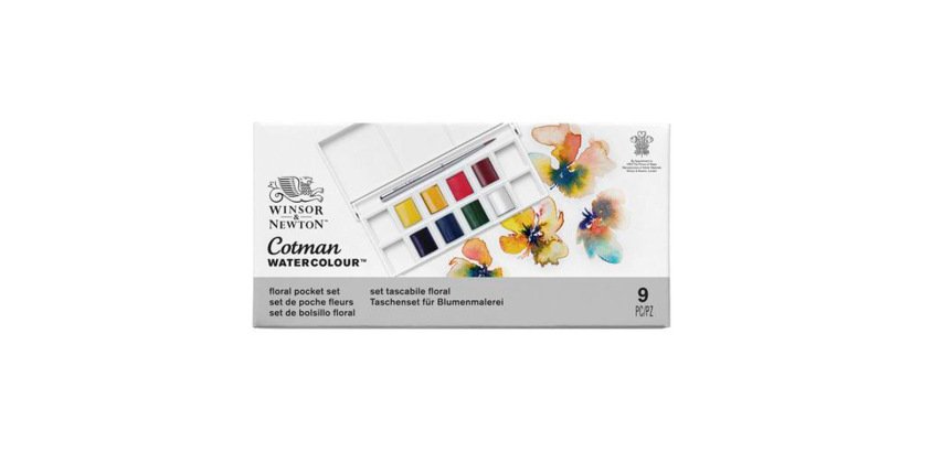 Set aquarelle winsor & newton cotman pocket 8 hp floral