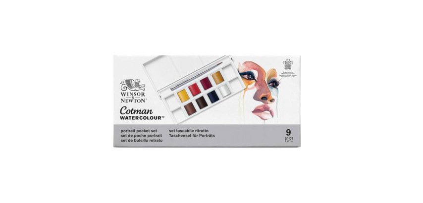 Set aquarelle winsor & newton cotman pocket 8 hp portrait   0884955081112