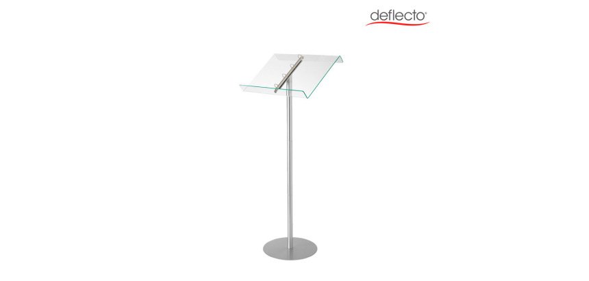 Pupitre sur pied deflecto avec anneaux amovibles dim l50 x h114 x p30 cm transparent