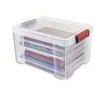 Bac de rangement clip n store sundis capacite 17 l 2 poignees 2 prehensions laterales dim 38 x 29 x h22 cm