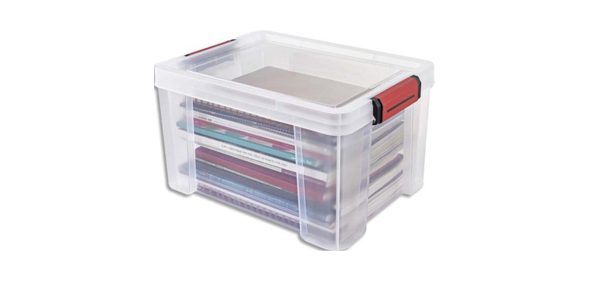 Bac de rangement clip n store sundis capacite 17 l 2 poignees 2 prehensions laterales dim 38 x 29 x h22 cm