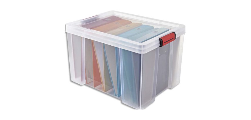 Bac de rangement clip n store sundis renforce capacite 45 l dim 50 x 32,5 x 39 cm