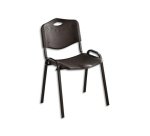 Chaise collectivité iso plast assise et dossier polypropylène noir structure métal époxy