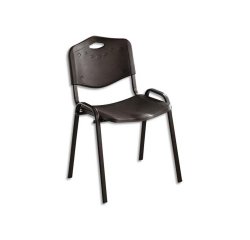 Chaise collectivité iso plast assise et dossier polypropylène noir structure métal époxy