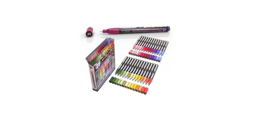Set de marqueurs acryliques tooli fleurs sauvages couleurs assorties pointe 0,7 mm lot 28