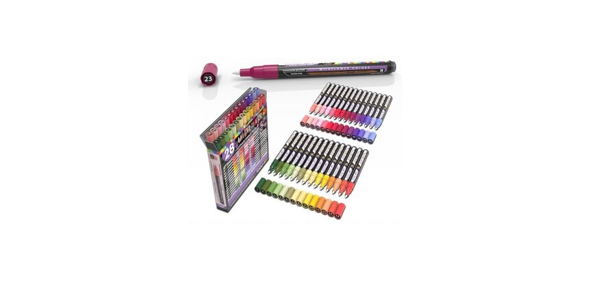 Set de marqueurs acryliques tooli fleurs sauvages couleurs assorties pointe 0,7 mm lot 28