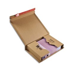 Etui d expedition rigide colompac carton brun format b4 38 x 29 cm hauteur 8 cm