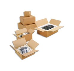 Caisses americaines double cannelure kraft ecru paquet de 10 50 x 40 x 30 cm