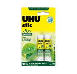 Colle blanche re nature uhu stick 8,2 g tubes d origine vegetale blister de 2
