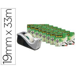 Dévidoir scotch magic office c60 argenté + 16 rouleaux de ruban adhésif 19mmx33m boîte individuelle