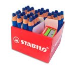 Marqueurs bois markdry stabilo coloris bleu avec 2 taille crayons boite de 30
