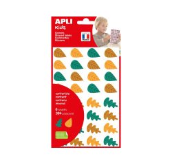 Gommettes feuilles d arbres apli kids pochette de 6 feuilles 384 unités