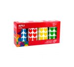 Gommettes coeur apli kids diametre 20 mm couleurs assorties boite de 4 rouleaux 7080 unites