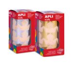 Gommettes etoiles 33 mm apli kids couleurs or et argent boite de 2 rouleaux