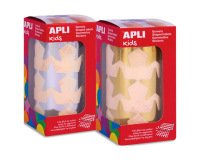 Gommettes etoiles 33 mm apli kids couleurs or et argent boite de 2 rouleaux