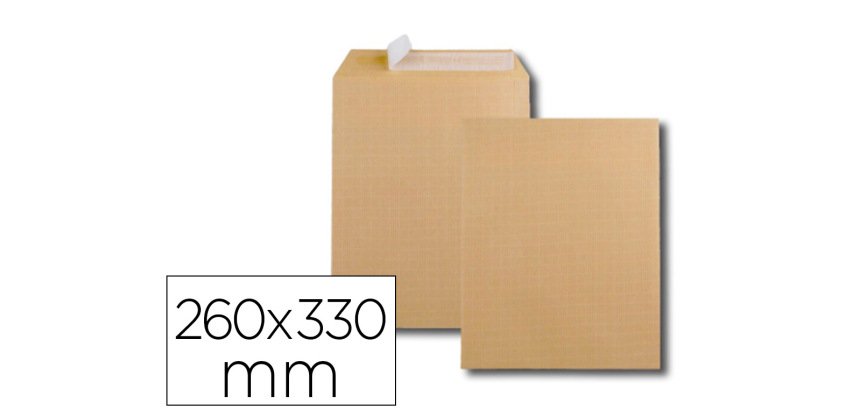 Pochette gpv kraft armé très résistant 120g 24 260x330mm fermeture auto-adhésive boîte 250 unités