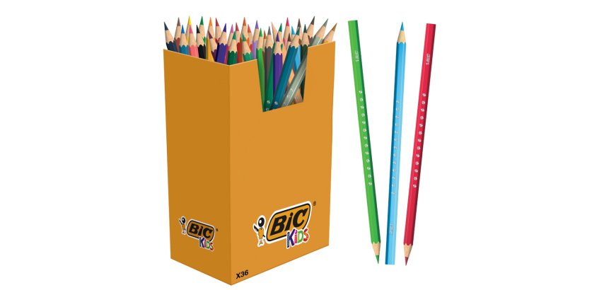 Crayons de couleur bic kids assortis pot de 60 reference  301908