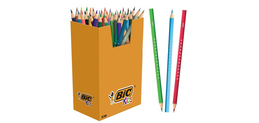 Crayons de couleur bic kids assortis pot de 60 reference  301908