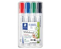 Marqueur staedtler tableau blanc dry safe pointe ogive assortiment 4 unités