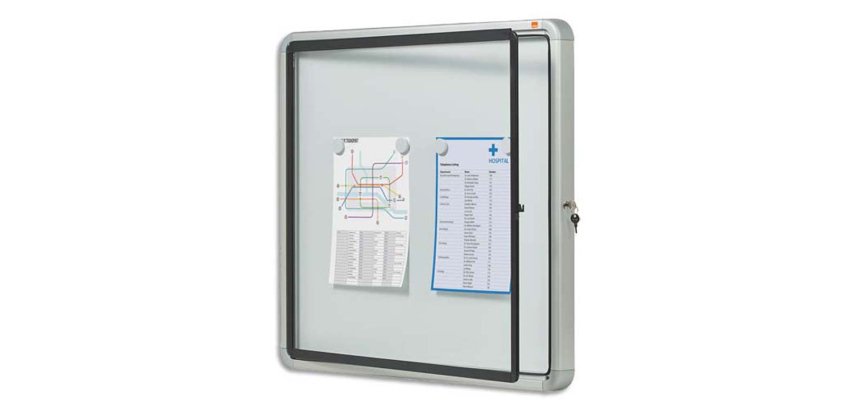 Vitrine d'extérieur nobo h69x75cm fond métal 6f