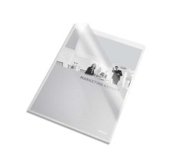 Pochette coin esselte pvc transparent grainé 20/100e 40f ouverture haut droit a4 225x307mmboîte 100 unités