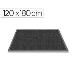 Tapis anti-salissures trafic intense fibres dures grattantes absorbantes semelle pvc 120x180cm coloris gris
