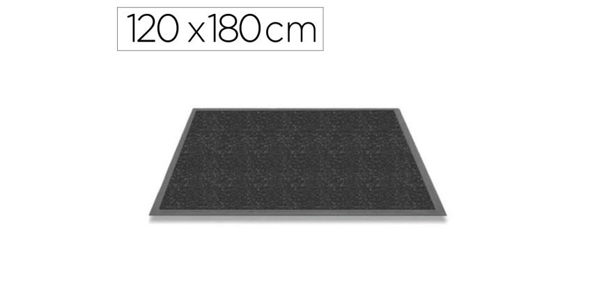Tapis anti-salissures trafic intense fibres dures grattantes absorbantes semelle pvc 120x180cm coloris gris