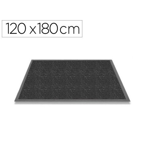 Tapis anti-salissures trafic intense fibres dures grattantes absorbantes semelle pvc 120x180cm coloris gris