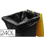 Sac poubelle container polyéthylène basse densité 240l 35 microns coloris noir rouleau 25 unites